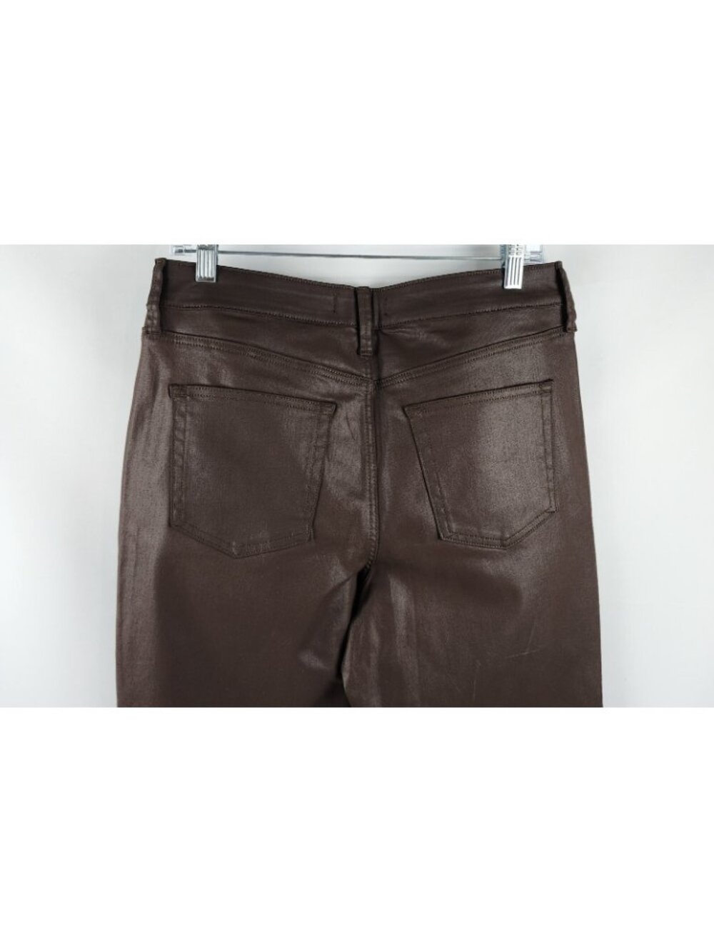 Edgely Pants 12 Short Womens Brown Faux Leather Straight Leg Pants - Picture 8 of 11